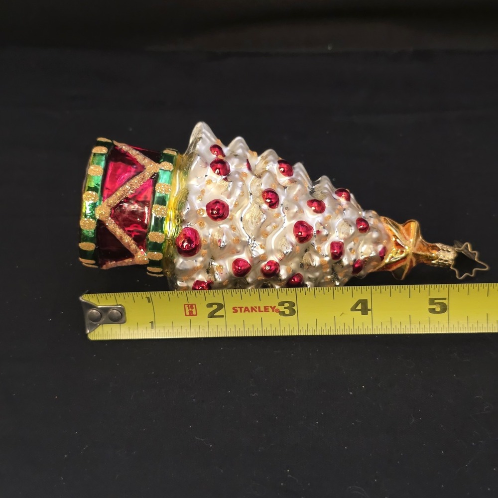 Christopher Radko Rhythm & Spruce 2002 White Christmas Tree Ornament 1011221 - Picture 8 of 9